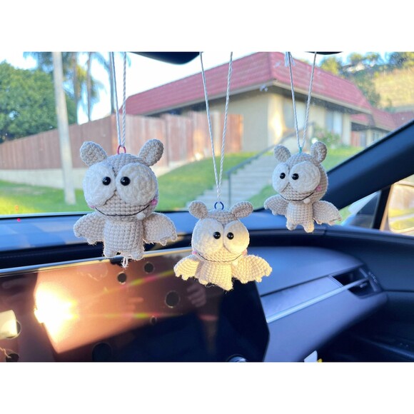 Bat crochet, Glow in dark bat, Halloween bat, car hanging bat Halloween decor - Picture 7 of 11